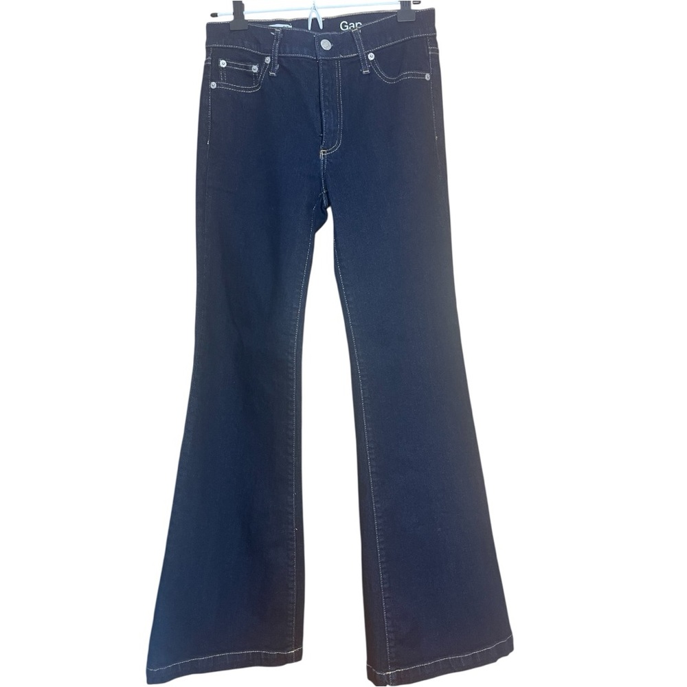 GAP 1969 Women’s Authentic Flare‎ Jeans 27S 30”Inseam Dark Rinse Low Stretch